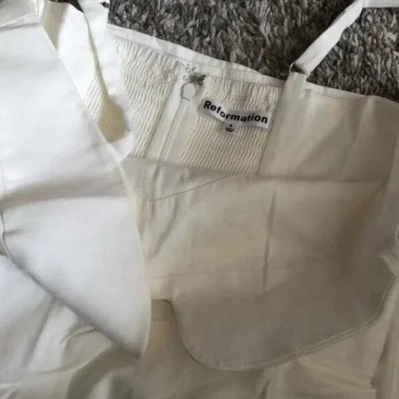 Reformation Alfred Cotton Midi Dress - White - Picture 5 of 6